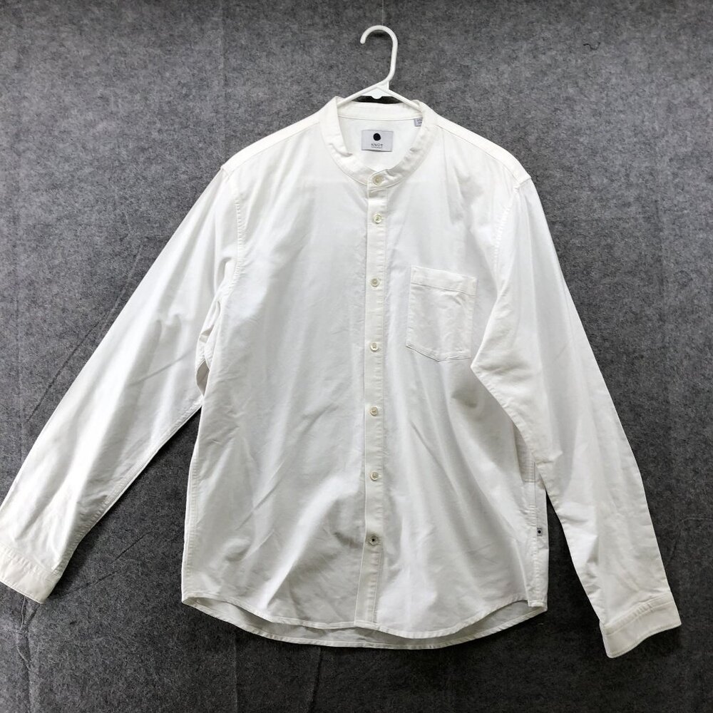 NN07 No Nationality Eddie Pima Cotton Shirt‎ Mens XXL White Long Sleeve